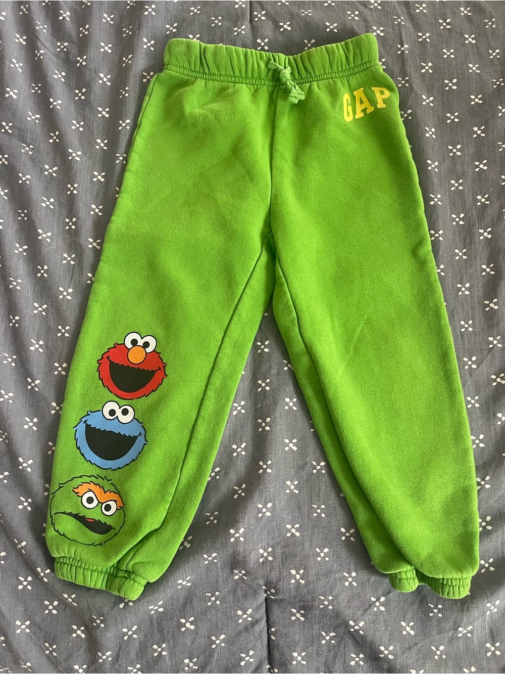 GAP Kids Green Sesame Street Fleece Sweatpants Elmo 4